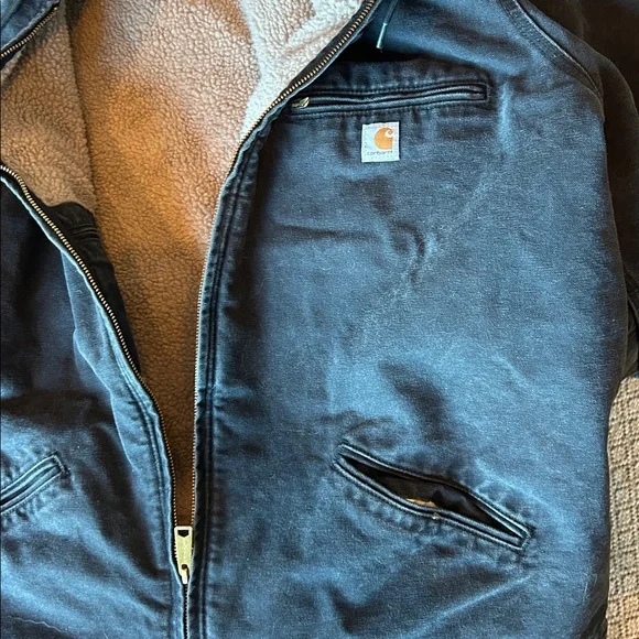 Carhartt Men Jacket Rare Vintage Duck Canvas Sherpa Zip Jacket Size 3XL - Picture 7 of 10